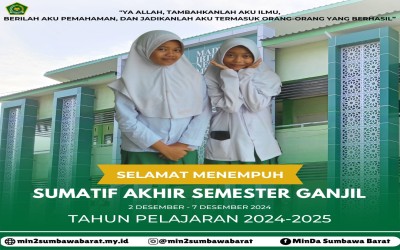 Selamat Menempuh Sumatif Akhir Semester Ganjil